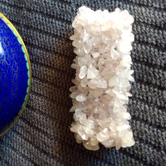 vintage y2k 00s hand made pink quartz stretchy bracelet (#2) - Picture 7 of 7